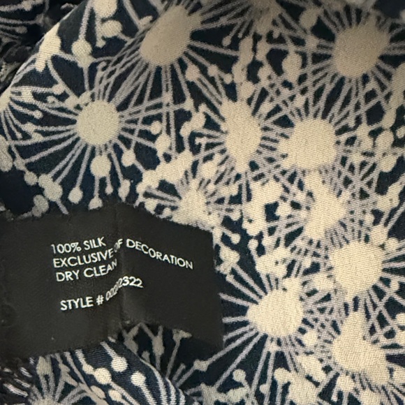 Navy and White Print Silk Tank Dress - Picture 9 of 9